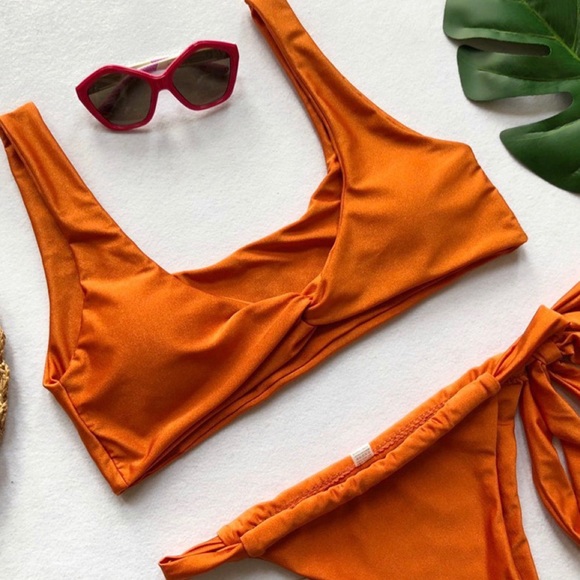 Orange two way swimsuit - Picture 8 of 9